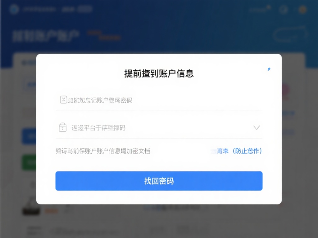 提前准备账户信息
如您忘记账户或密码，可通过平台